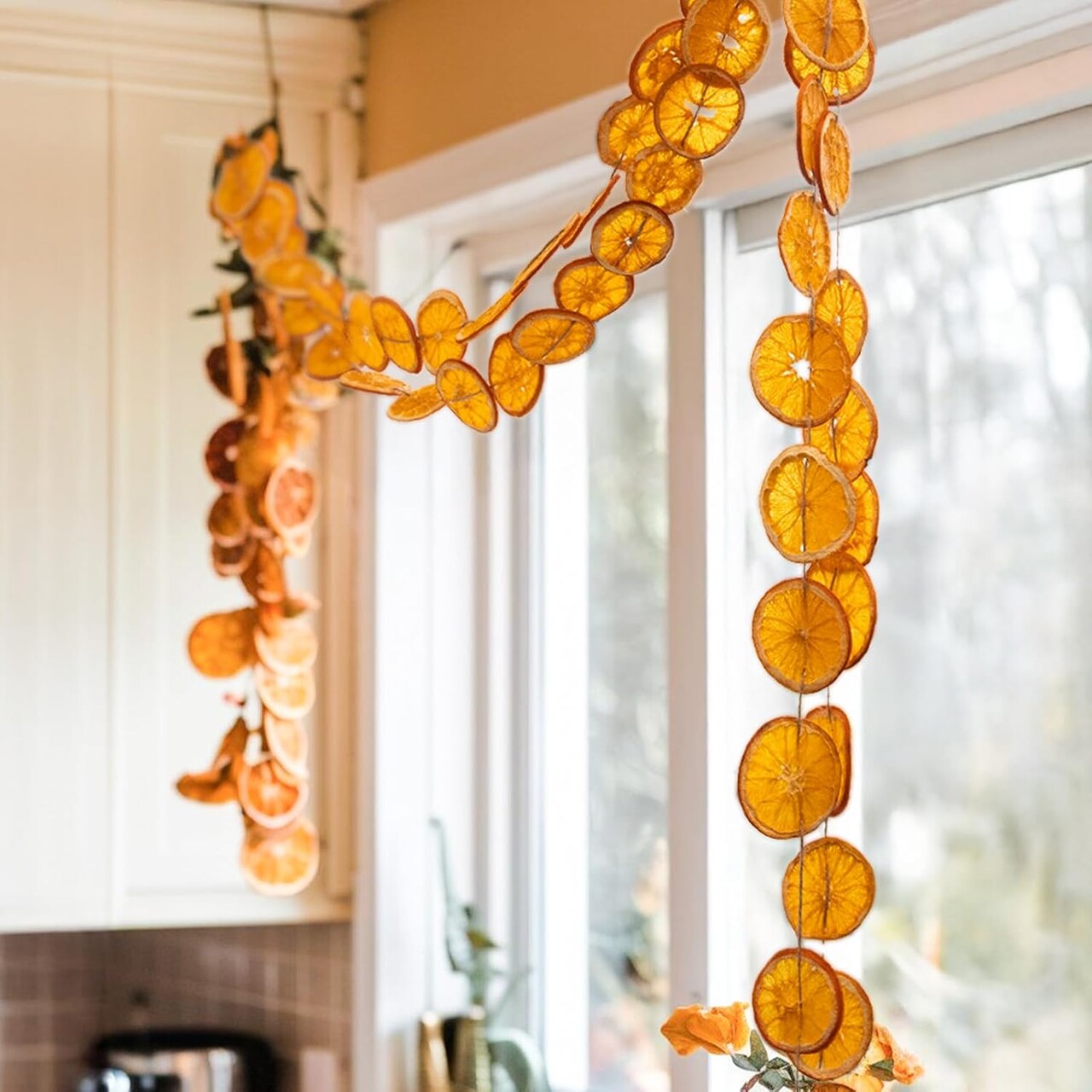 10 Ft Dried Orange Slice Fall Christmas Garland,Fall Decor - Christmas Decorations
